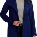 TAHARI Women's Double-faced Luxury Soft Wool Blend Peacoat- Wrap Wool Coat With Removable Belt, M