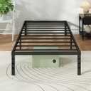 Metal Platform Bed Frame Twin Size, 18 Inch Height with Heavy Duty Steel Support, No Box Spring Needed, Easy Assembly and Underbed Storage,Black