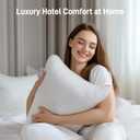 Hypoallergenic Cotton Cover with Down Alternative Filling, Standard/Queen Size Set of 2 Soft Pillow, Luxury Hotel Quality, Ideal for Side, Back and Stomach Sleepers, Oeko-TEX Certified