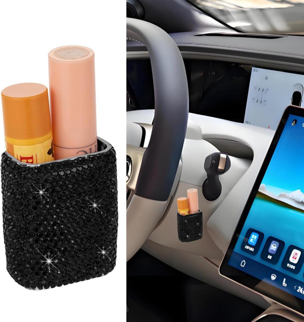 Bling Car Lip Balm Holder for Chapstick Lip Gloss Holder for Car Chap Stick Holder for Women 