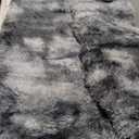 Ultra Soft Runner Rugs for Bedroom Hallways with Upgraded Non-Slip Rubber Backing & Thick Memory Sponge, 2x6 Feet Fluffy Shag Throw Area Rug for Bedside Dorm Tie-dye Dark Grey
