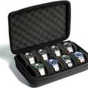 8 slots Watch Case, hard watch storage case, hard watch box, padded case for watch display and organization