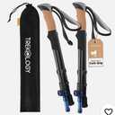 4 PCSHiking Poles with Real Cork Grips, Adjustable for Heights 5'2'' to 6'5'