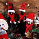 SATINIOR 24 Pcs Mini Christmas Santa Hats Scarf Bulk Small Santa Claus Hats Silverware Holders for Christmas Craft Xmas Table Dinnerware