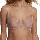 Skarlett Blue Entice Full Coverage Underwire Non Padded Everyday Bra with Lace fits up to H Cup (38DDD, Romance/Rose Gold)
