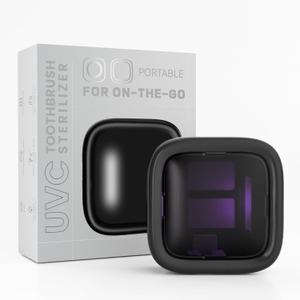 UV-C Toothbrush Sanitizer and Holder, Portable Toothbrush Case Magnetic Mounting, Rechargeable Toothbrush Cover for Any Toothbrush Head, Tooth Brush Cover Cap for Home & Travel (Black)