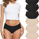 Wealurre Cotton Bikini Women's Breathable Panties Seamless Comfort Underwear, Medium