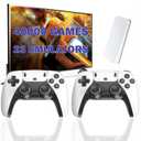 Wireless Retro Game Console Stick with 40000+ Games, Video Game Console 23+ Emulators Classic Games, 4K HDMI Output for TV, Plug & Play Retro Gaming Stick with Dual 2.4G Controllers