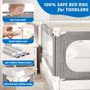 PNXDFC Bed Rails for Toddlers, with Headboard Rod -Height Adjustable Perfect Baby' Safety Bed Rails for Babys Bed Rails Guard (One Side 39"(L) ×28"(H)-Gary)