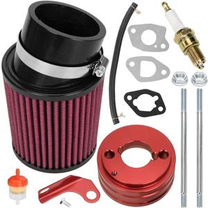FVRITO High Performance Mini Bike Air Filter Adapter Kit for Predator 212 196cc 224cc Coleman CT200U CT200U-EX BT200X B200R Baja MB200 KT196 6.5 Hp GX160 GX200 Engine Minibike Go Kart Racing Parts Red