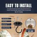 Monarch Abode Ceiling Hooks for Hanging Plants  Heavy Duty Ceiling Hooks for Hanging Lights, 2.7 Inch Metal White Wall Plant Hanger for Indoor Outdoor, Swag Hook, Wall Mount Plant Hook, 4 Pack