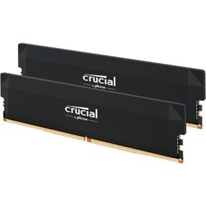 Crucial Pro 32GB DDR5 RAM Kit (2x16GB),CL36 6000MHz, Overclocking Desktop Gaming Memory, Intel XMP 3.0 & AMD Expo Compatible, Black - CP2K16G60C36U5B