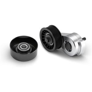 JAVOUKA 38116 38033 Belt Tensioner and Idler Pulley Assembly Fits for Dodge Ram 1500/ 2500/ 3500/ Dakota/ Durango/ D150/ W150 (3.9L/ 5.2L/ 5.9L) 1992-2003 90K-38116