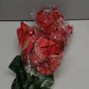 Poinsettias Artificial Christmas Flowers Bouquet 2 Pack Large Red Poinsettia Flowers for Indoor Outdoor Xmas Tree Ornament Porch Home Garden Decorations (Flower Head-9.8inch)