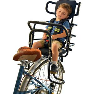 Kid's Bike Seat Rear with Adjustable Headrest, Rear Child Bike Seat with Foot Pedals Back Rest Handrail.Child Carrier Bike Chair for Bicycle Designed for Children Aged 18 Month to 8 Years Old