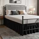 Vocander Black Split Corner Bed Skirt for King Beds 14 Inch Drop, Adjustable Elastic Dust Ruffles for Metal Frame, Adjustable Tailored Bedskirts Fade & Wrinkle Resistant