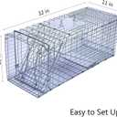 Faicuk Large Collapsible Humane Live Animal Cage Trap for Raccoon, Opossum, Stray Cat, Rabbit, Groundhog and Armadillo 32 x 11 x 13 Inch