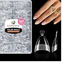 Short Almond Nail Tips: 360Pcs Half Cover Extra Short Almond Gel Nail Tips with Self-handle Pre Etched Fake Nails Tips for Nail Extension DIY Salon 12 Size