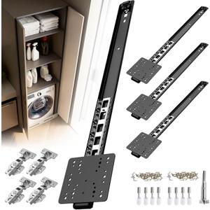 Pocket Door Hardware Slides, Heavy Duty Pocket Sliding Door Hardware Kit with Pivot Hinge for Cabinet & Wardrobe, Silent Retractable System for Inset Doors(20in, Set 2)