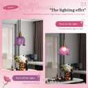 Hanging Swag Plug in Pendant Light Flower Shaped Purple Glass Plug Pendant Lamp with 15 ft Switch Cord Plug in Vintage Industrial Hanging Light for Kitchen Bedroom Background