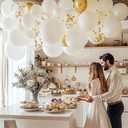 JOYIN 150 Pcs White Balloons, Different Sizes 18 12 10 5 Inch White Latex Balloon Arch Kit with Instruction for Birthday Decoration Party Graduation Wedding Holiday