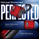 Anqrp MagArmor Auto-Open for AirPods 4th Generation Case with Built-in Magnets, [One-Press Auto-Open] [Compatible with Mag-Safe Charging], Full-Body MIL-Grade Protective with Air-AL Carabiner Red