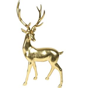 Newman House Studio Gold Reindeer Christmas Decoration Indoor - Large Christmas Reindeer Decor Statue 11 * 6.9 * 20.9 Inch