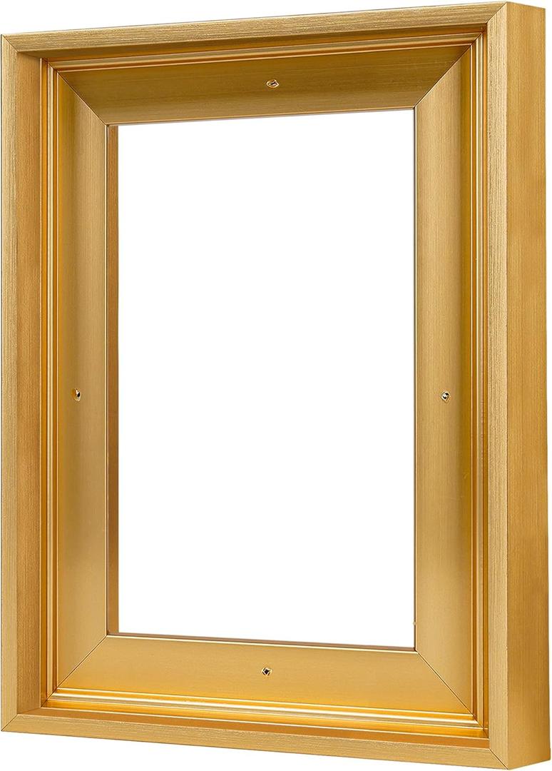 Canvas Floater Frames for 16"x20"Canvas Paintings,Canvas Frame,Floating Frames for Canvas with 0.6"~0.9" Deep for Wall Decor (Gold)