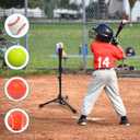 Tebery Baseball Batting Tee for Kids, Adjustable Softball Hitting Tees with Carry Bag, Portable Ball Training Tee with Flexible Rubber Top, Stable Tee Ball Stand for Practice, 20.86 to 39.76 Inches