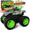 Exploding Monster Truck Toy with Explosive Crash Sounds and Lights, Smash It Up Again and Again, Monster Truck Toys for Boys Kids Ages 3, 4-7 & Above | Toddler Toys for 3 Year Old Boys Gift