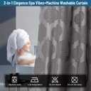 4 x Boho Farmhouse Shower Curtain Charcoal Grey 72x72 Inch Plush Texture Bathroom Decor Hotel-Grade Fabric Waterproof Reinforced Grommets