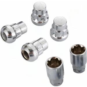 6 pcs M12x1.5 Wheel Lock Kit, Anti-Theft Locking Lug Nut Key with 2 Keys & Ball Seat,This tire Lock Fits Honda Civic/CR-V,AccordHR-VPilotPassportOdysseyOEM Wheels only