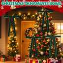 2 x 12 Pcs Green Velvet Bows for Christmas Tree 1 Inch, Vintage Christmas Tree Bows Ornaments for Wreaths Garland Holiday Home Outdoor Indoor Xmas Decorations 9 X 13 Inch (Green, 1 Inch)