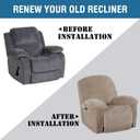 H.VERSAILTEX Velvet Recliner Chair Covers 1-Piece for Reclining Chair, Recliner Cover Feature Thick Luxury and Soft Fabric with Elastic Bottom, Anti-Slip Foams Attached (Taupe,X-Large)