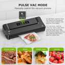 Bonsenkitchen Vacuum Sealer Machine | Compact Food Sealer for Kitchen Storage & Meal Prep | Multiple Modes | External Vacuum System | 5 Bags, Black