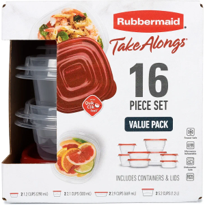 Rubbermaid TakeAlongs Food Storage Containers, 16 Piece Set