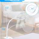 ESynic Lighted Magnifying Glass with Stand-USB-C Rechargeable-5X&10X Magnification-4.3" Large Lens-Desk Magnifier Lamp With Clamp & Heavy Base-3 Levels Brightness-Flexible Gooseneck for Reading Crafts