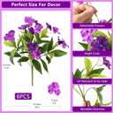 Hommyea Artificial Fake Flowers for Outdoor, 6 Bundles UV Resistant Faux Plants Decoration Silk Flowers No Fade Plastic Flowers for Outside Planters Home Porch Patio Yard Garden Decor(Purple)