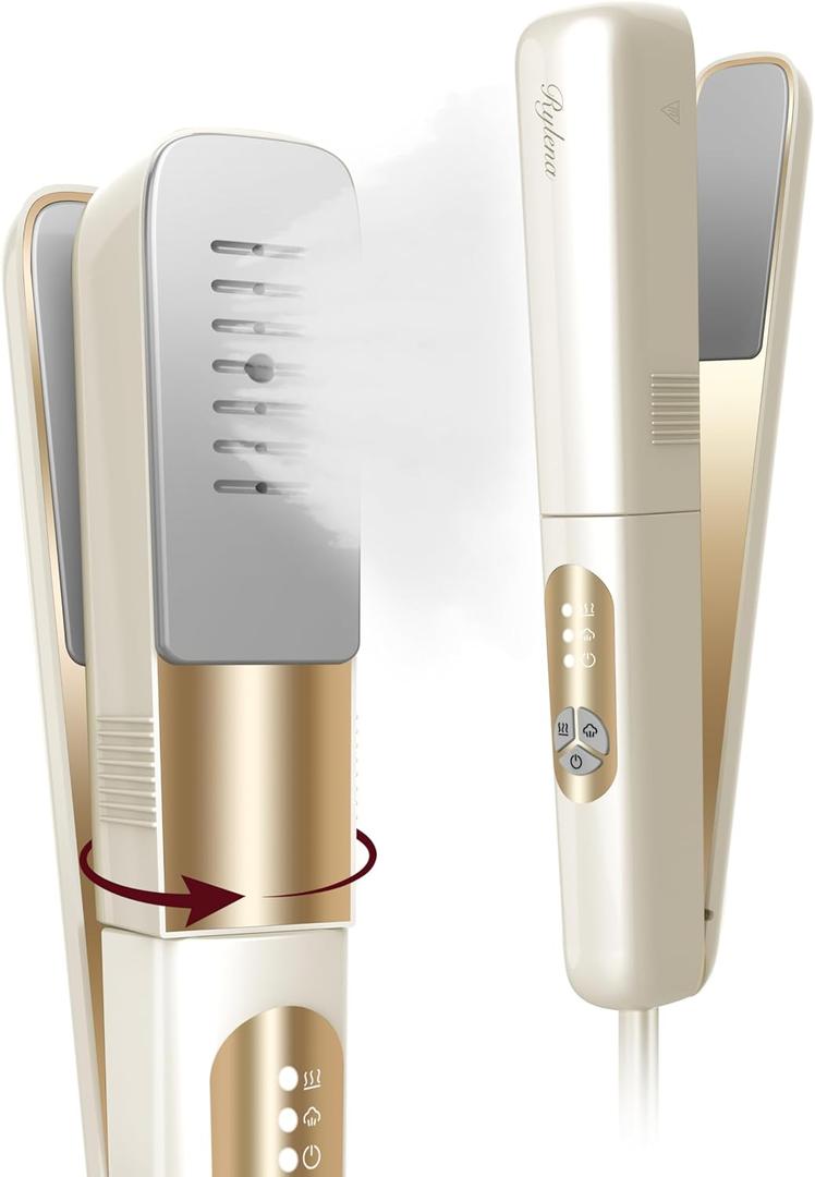 Travel Steamer Iron Portable, 180 Rotatable Press Iron Handheld, No Ironing Board Needed, 2X Larger Leak-Proof Tank, Quick De-Wrinkle, Sharp Creases, Easy to Use w/ 3 Temp Settings, Optional Steam