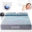 Grounding Sheets King Size, 95% Organic Cotton + 5% Pure Silver Fiber, Grounding Sheet Earth Connected Bedding (King - 77"x 80"x 13" Gray) Fitted Earth Sheets with Grounding Cord