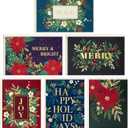 Hallmark Bulk Boxed Christmas Card Assortment, Elegant Jewel-Tone Floral Assortment (72 Cards and Envelopes)