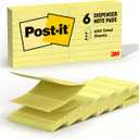 3M R335YW Post-It Lined Pop-Up Notes, 3 x 3, Yellow, 100 Sheet Pad, 6/Pack