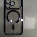 Glitter for iPhone 17 Pro Case with Eye-catching Integrated Lens Protection, [Sparkly Bling Back Panel] [Seamless Work with Magsafe] Cute Women Girly Magnetic Phone Case for iPhone 17 Pro 6.3" Blue