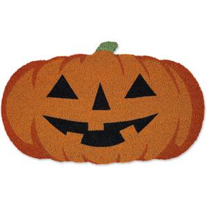 DII Decorative Halloween Welcome Mat, Durable Outdoor Pet Friendly Coir Doormat, Front Door Dcor, 17x29, Jack-O-Lantern