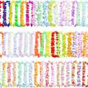 50 Pieces Hawaiian Leis Party Decorations, 50 Styles Flower Necklace Bulk for Tropical Theme Beach Supplies Night Bar Luau Aloha Beach Vacation