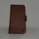 compatible with iPhone 16 Pro 6.3"Genuine Leather Wallet caseRFID Blocking4 Credit Card HolderReal LeatherFlip Folio Book Phone case Protective Cover Women Men for Apple 16Pro case Brown
