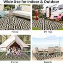 Smiry Waterproof Outdoor Rug 5x8 ft, Reversible Plastic Straw Patio Camping Rugs, Outdoor Indoor RV Mat Carpet for Patio, Outside Entry, Backyard, Deck, Bench, Picnic, Camper, Black & Beige