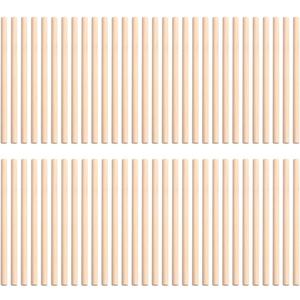 TOYANDONA 100pcs Wooden Dowel Rods, 4 x 1/5 Inch Unfinished Natural Wood Dowel Sticks for Crafts and DIY