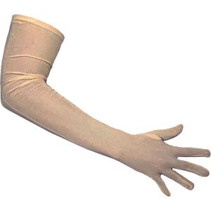 3 x Unicorns Poop Glitter Nude Flexible Stretch Mesh Sheer Gloves in Beige, Tan, Brown; Opera Length; Unisex; One Size Fits All (Beige)