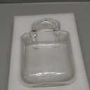 OLEEK Purse vases for Flowers (Handmade) Glass Bag vase -10 Inches- Blue for centerpieces & Fish Bowl - Handbag Unique Flower vase Decorative - Glass Handbag vases for Cute Room Decor (Clear Transparent)